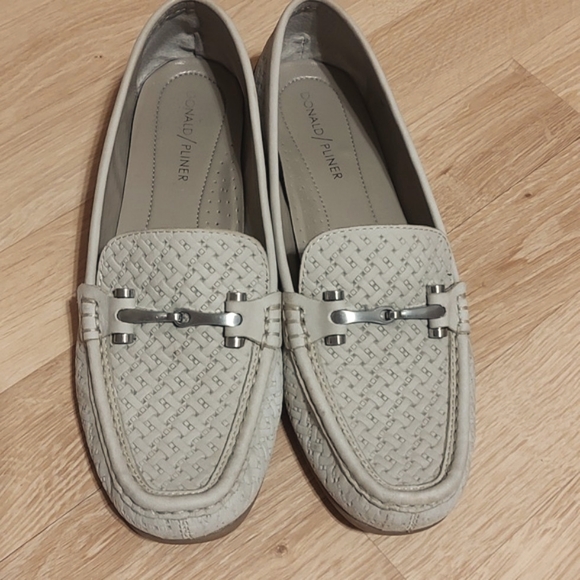 Donald Pliner Light Taupe Filo Horsebit Woven Look Driving Loafer Size 8 - Picture 3 of 9